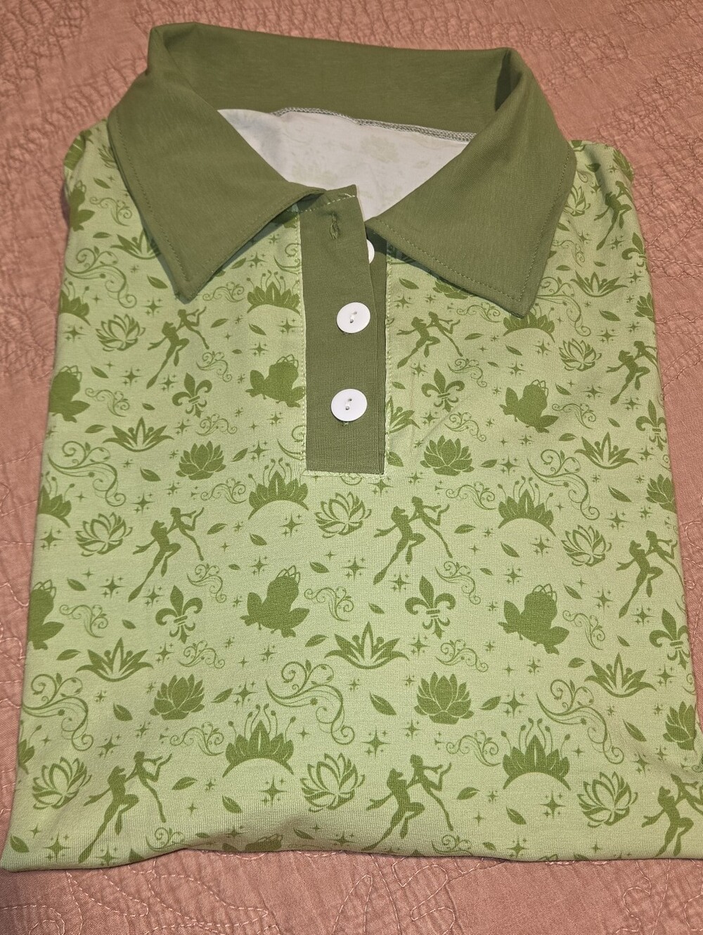 Green Frog Princess Polo Shirt - Men's Disney Tiana Polo